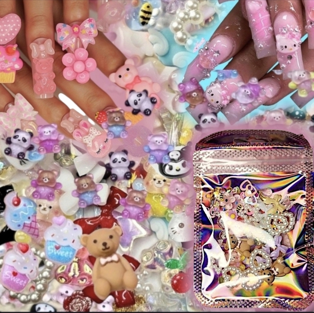 50 pcs Nail Charms 3D DIY Arts and Crafts
